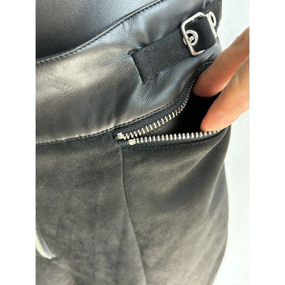 Maniere de Voir Vegan Leather Suede Pants Goth Rocker Size 10 Party Alternative - Picture 5 of 12